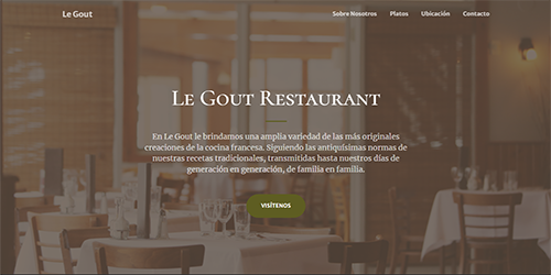 Proyecto Le Gout (pagina ficticia de un restaurant de comida francesa)